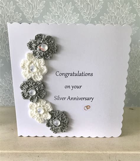 Celebration Silver Wedding Anniversary Card Wedding Cards Handmade