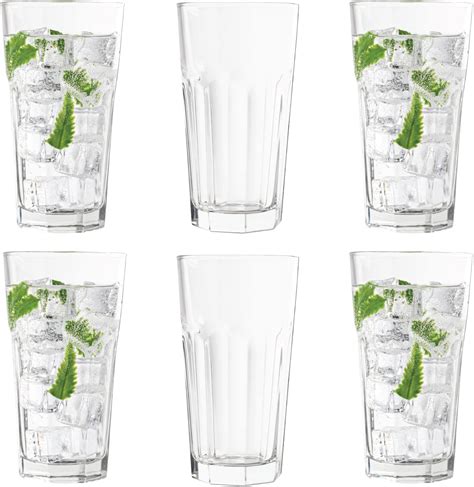 Vikko Drinking Glasses Set Of 6 Stackable Kitchen Glasses 11 Ounce Dishwasher Safe Highball