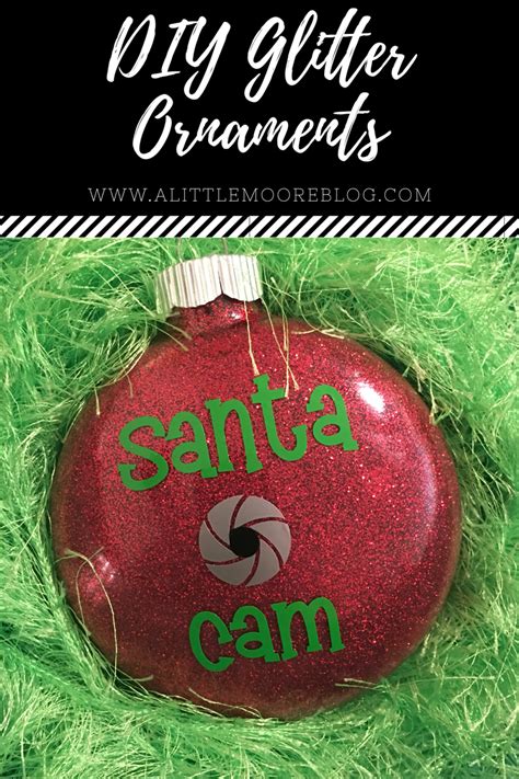 Making these glitter ornaments was pretty easy to do and once done, you can decorate them in so many ways. DIY Glitter Ornaments - A Little Moore