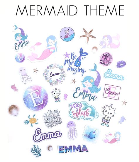 Personalized Mermaid Stickers Jack And Jilly Designs
