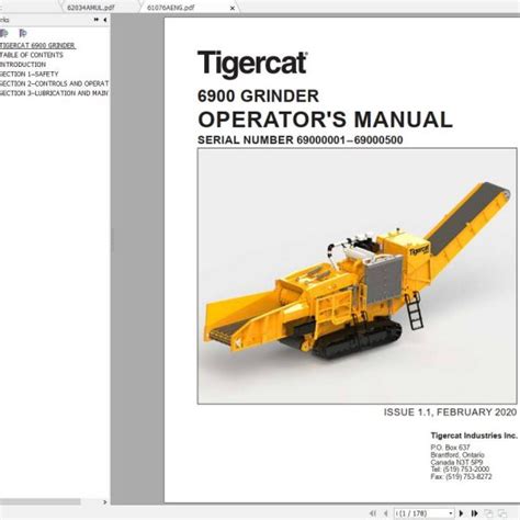 Tigercat Mulcher 470 4700101 4701000 Operator And Service Manual