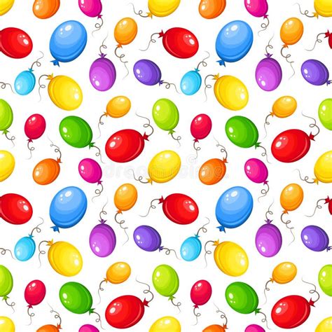 Seamless Background With Colorful Balloons Vector Illustration Stock