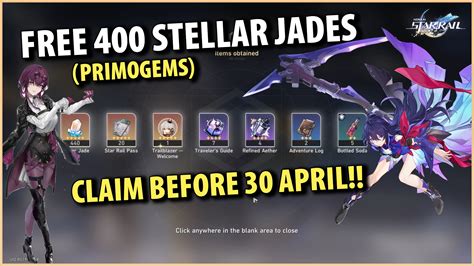 Free 400 Stellar Jades 5 Redeem Codes Honkai Star Rail April 2023