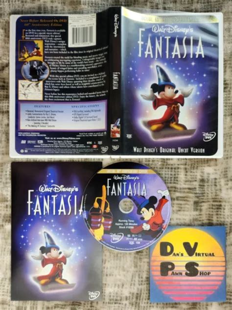 Fantasia Dvd W Insert Walt Disney 60th Anniversary Edition Uncut
