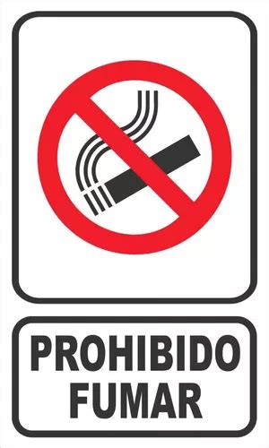Cartel Prohibido Fumar 15x25 Cm Alto Impacto