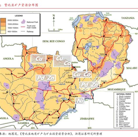赞比亚矿产资源分布图 行业研究数据 小牛行研