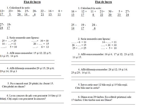 Exercitii Matematica Clasa 1 Adunari Si Scaderi Conocimientos Generales