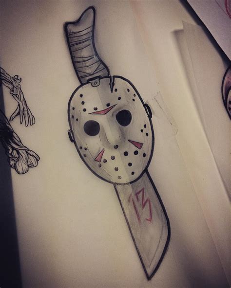 Drawing Jason Voorhees Mask Tattoo Tempestt Gillis Vor 11 Monate 9