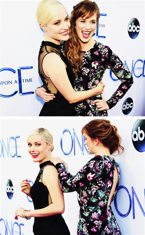 elizabeth lail and georgina haig once upon a time premiere sept 21 2014 elizabeth lail