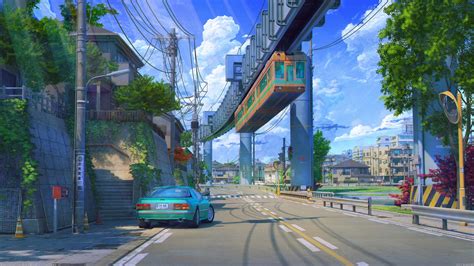 Angel Car Cloud Street Hd Anime Street Wallpapers Hd Wallpapers Id