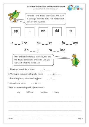 We did not find results for: 2 syllable words with double consonant | Double consonants ...