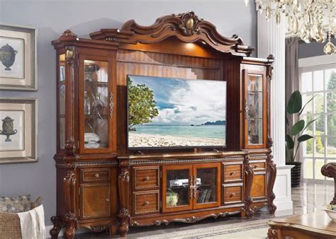 Modern entertainment centers are the ideal home for modern televisions. Traditional TV Entertainment Center Carved Wood Wall Unit ...