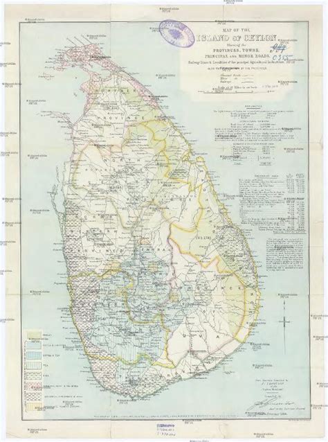 Map Of The Island Of Ceylon