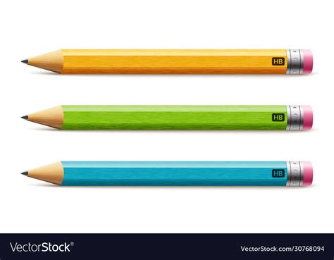 Short Pencil Realistic Isolated Royalty Free Vector Image