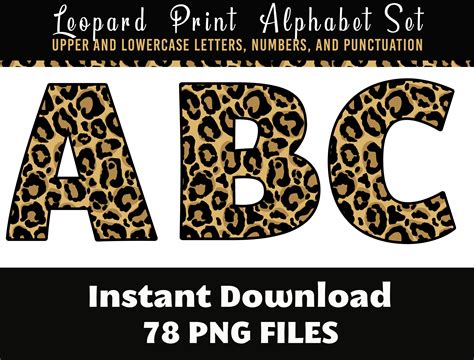 Leopard Print Alphabet 78 Letters Leopard Print Numbers Png Etsy