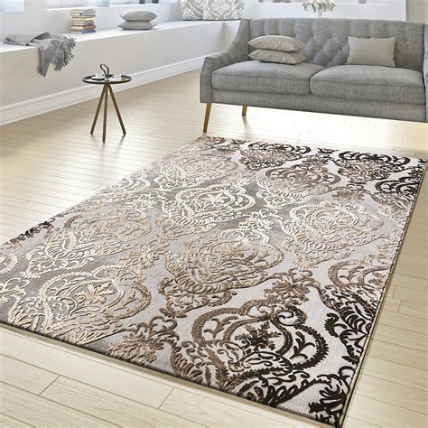 Wecon home kurzflor teppich »mirage« beige braun. Teppich Wohnzimmer Abstrakt Ornament Muster Kurzflor ...