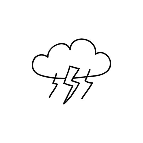 Premium Vector Doodle Thunderstorm Cloud