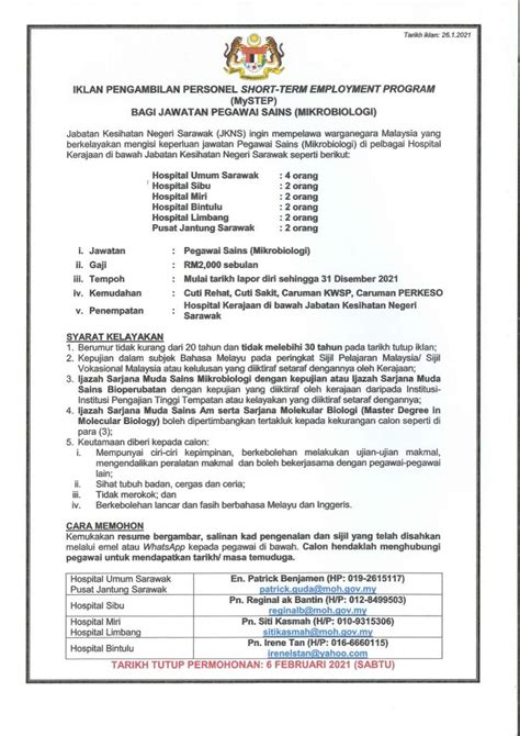 Modul panduan guru bahasa inggeris prasekolah 2021. Jawatan Kosong Jabatan Kesihatan Negeri Sarawak (JKNS ...
