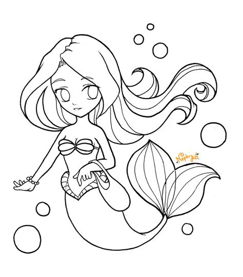 Cute Chibi Mermaid Coloring Pages Coloring Pages