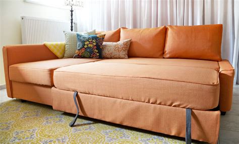 The design of this bed is straightforward and has four poles around the bed connected by square piece wood. How Innovative Sofa Bed Friheten Designs | atzine.com