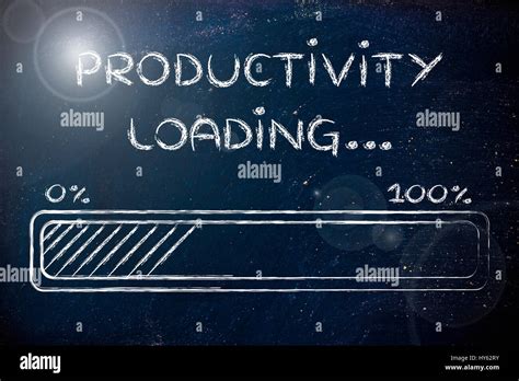 Progress Bar Funny Design With Concept Of Productivity Loading Stock