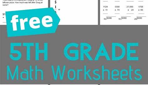 free printable math worksheets for 5th grade