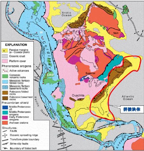 Simplified Geologic Map Of North America From Usgs 2013 图 9 美国地质简图