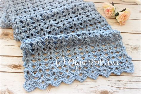lacy crochet blue shimmer lace scarf free crochet pattern and video tutorial