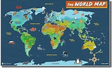 The world maps for kids wall poster large laminated (18x30) Young And ...