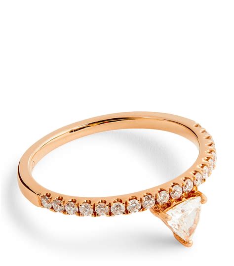 Rose Gold And Diamond Luxe Triangle Ring Size 7