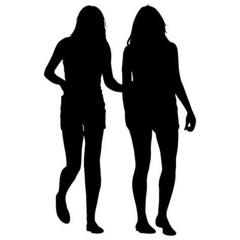 Premium Vector Silhouette Two Lesbian Girls Hand To Hand Isolated On White Background Vector