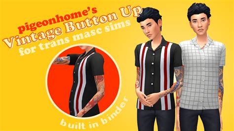 Pigeonhome Vintage Button Up W Built In Binder Simsnectar Cc Finds