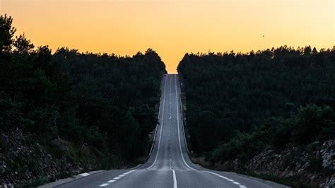 Download Wallpaper 2560x1440 Road Journey Sunset France Dual Wide