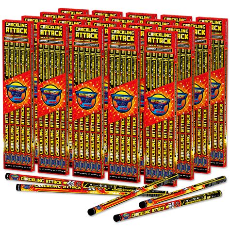 crackling attack 10 shots roman candles case red apple fireworks