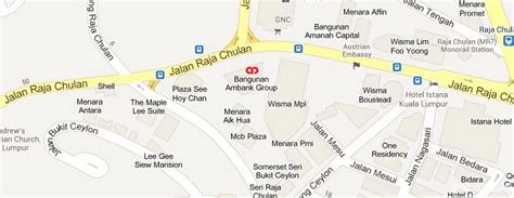 In between, it forms junctions with jalan gereja , persiaran maybank, persiaran raja chulan, lorong raja chulan, changkat raja chulan, jalan p. AmBank Jalan Raja Chulan Branch - carloan.com.my