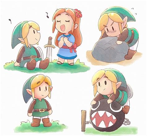 Legend Of Zelda Links Awakening Remake Art Link And Marin