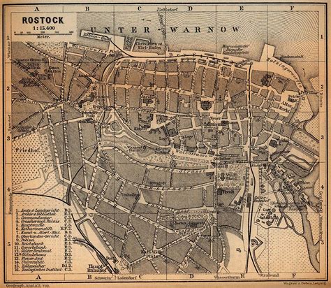 Mapa De Rostock Alemania 1910