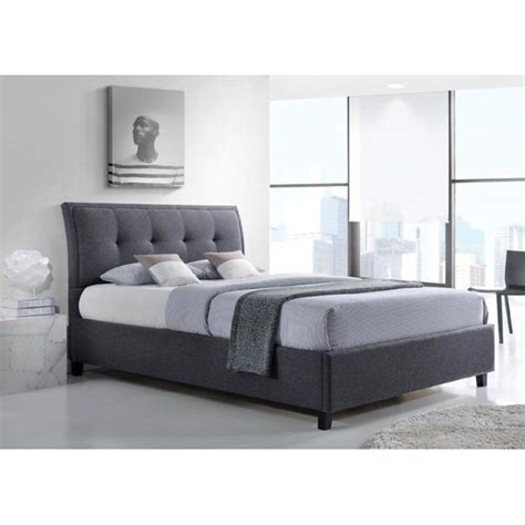This classic upholstered platform bed features a square stitched headboard and low profile footboard style frame, with wood slats and exposed feet for the dark grey square stitched upholstery adds softness and provides a classic framework for your mattress. Mizuno Queen Upholstered Storage Platform Bed ...