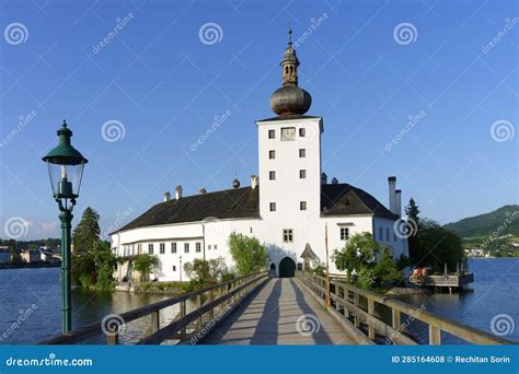The Castle Of Schloss Ort Gmunden Town Traunsee Lake Austria Stock