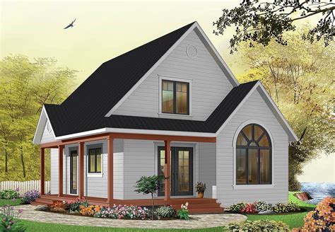 Country Cottage With Wrap Around Porch 21492dr Architectural