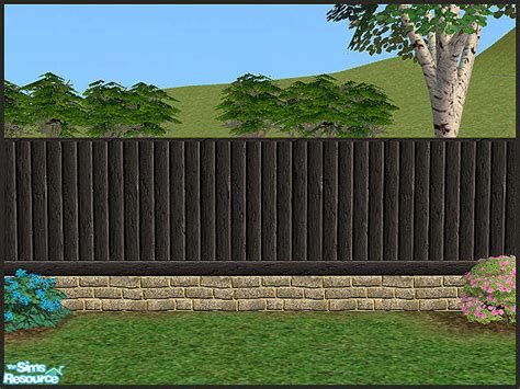 The Sims Resource Stone Base Black Privacy Fence