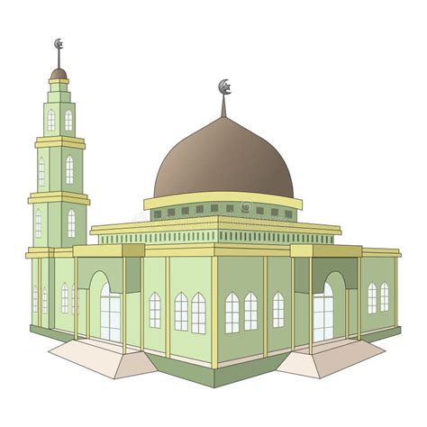 Beautiful Mosque Building V1 01 Stock Illustration Illustration Of