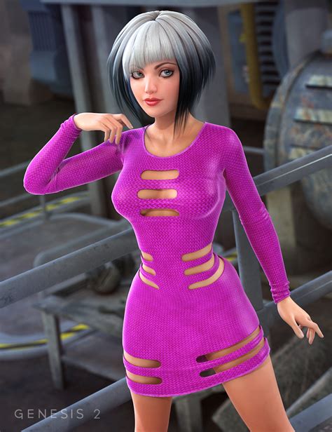 Sci Fi Slotted Dress For Genesis 2 Female S Textures Daz 3D