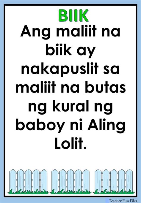 Teacher Fun Files Tagalog Rhymes Reading Passages