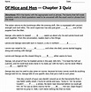 Of Mice And Men CHAPTER 3 QUIZ John Steinbeck | Teaching Resources