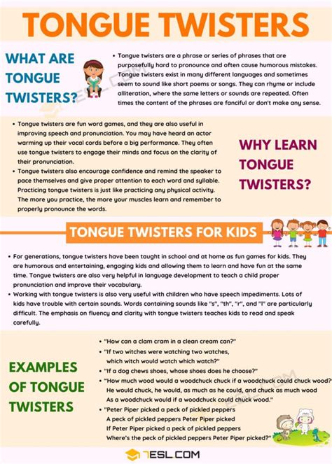Tongue Twisters Fun And Useful Pronunciation Tools Esl Tongue Sexiz Pix