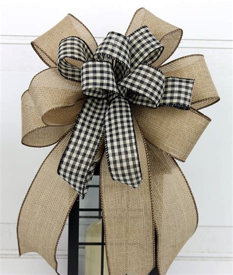 Wreaths And Door Hangers Burlap Wreath Bow Farmhouse Style Gold Threaded