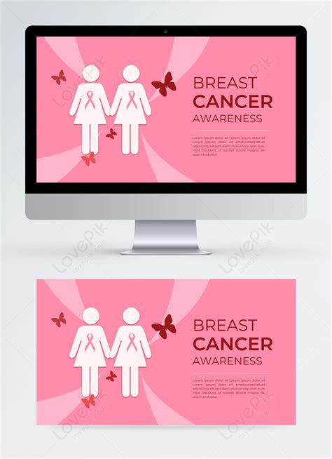 การออกแบบ Ui เว็บโฆษณาชวนเชื่อการป้องกันมะเร็งเต้านมสไตล์การ์ตูนสีแดง ดาวน์โหลดรูปภาพ รหัส