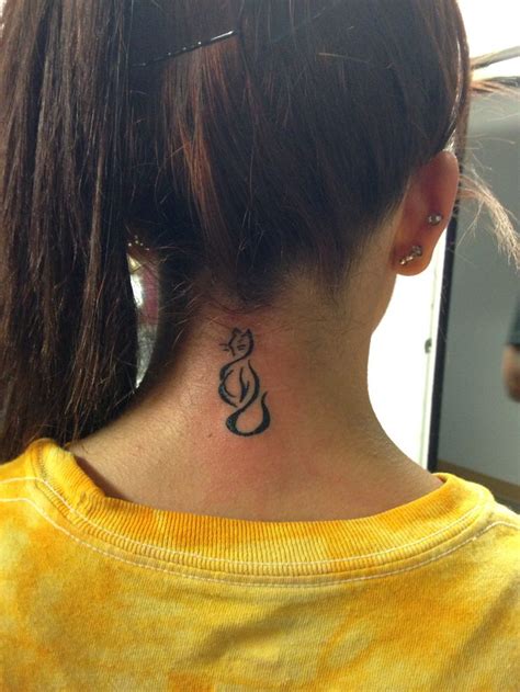 Cat Tattoo On Neck Cat Tattoo Neck Kitty Tattoos