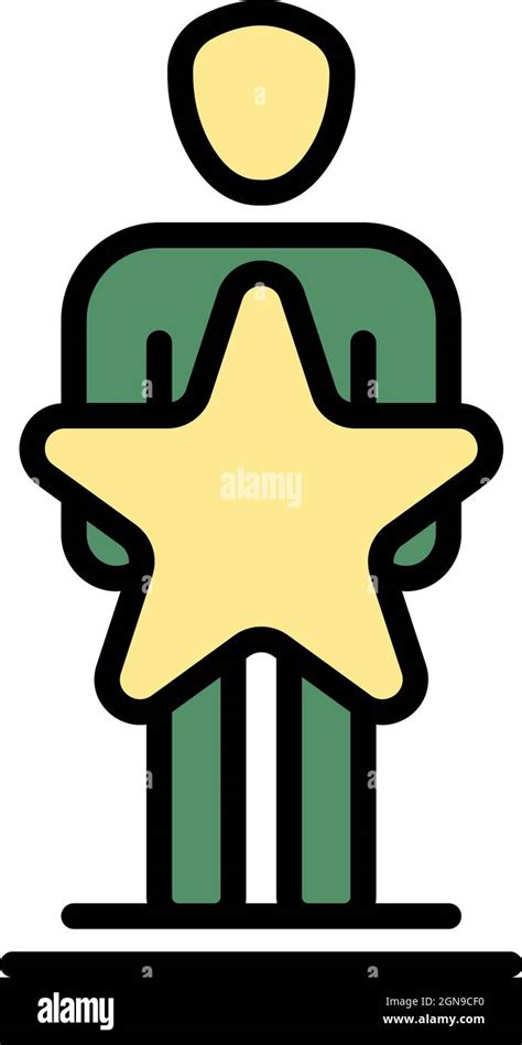 Man Star Icon Outline Man Star Vector Icon Color Flat Isolated Stock